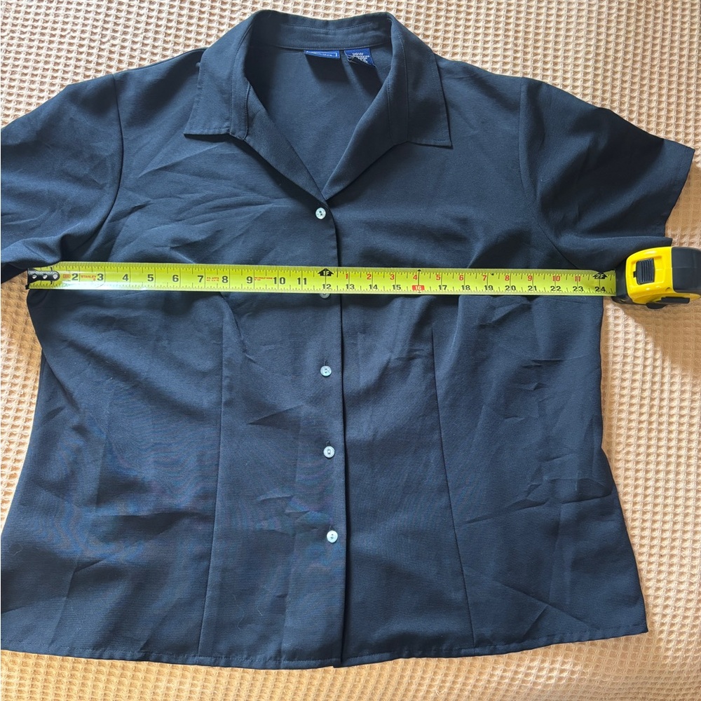 EUC Vintage Laura Scott Button-Down Short-Sleeve Black Shirt | Women’s Plus 20W - Picture 11 of 16